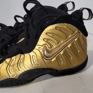 Nike Gold and Black Foamposite Men's Athletic Shoes